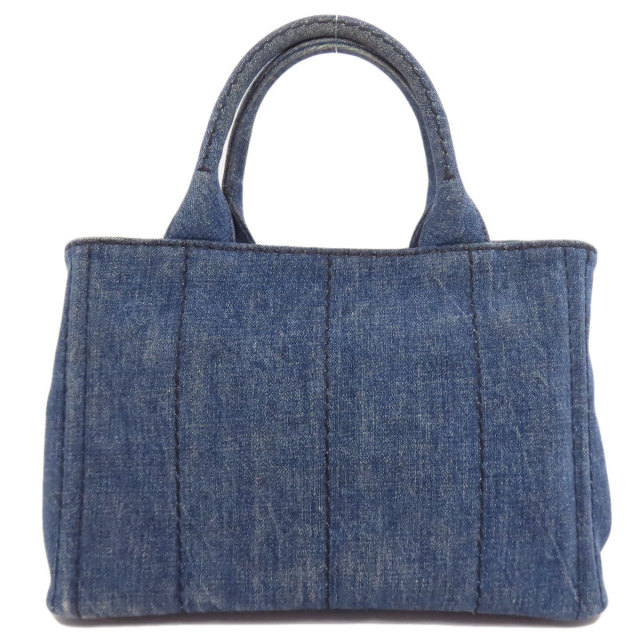 PRADA プラダ カナパ ミニ 2WAY ハンドバッグ デニム レディース [中古