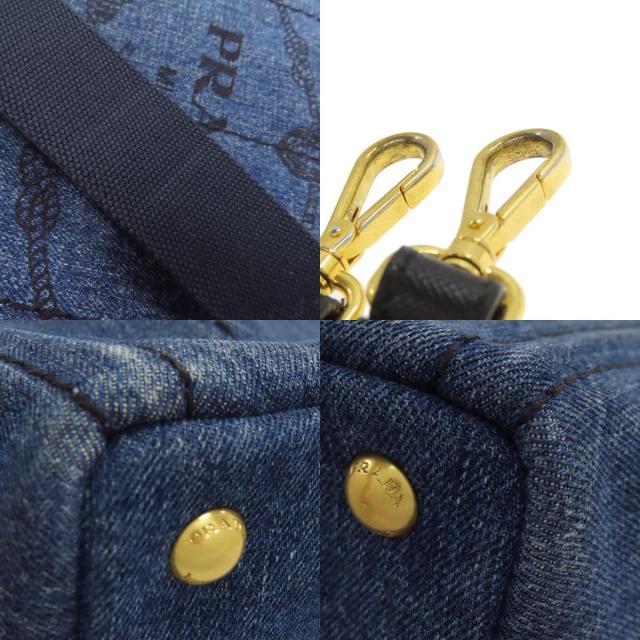 PRADA プラダ カナパ ミニ 2WAY ハンドバッグ デニム レディース [中古
