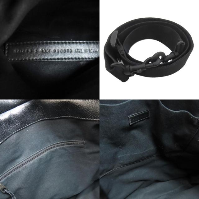 【BALENCIAGA】ダブルバックル付き◇レザーSUNDAY◇スライダー バレンシアガバザール ショッパーXXS ハンドバッグ 黒 ユニ