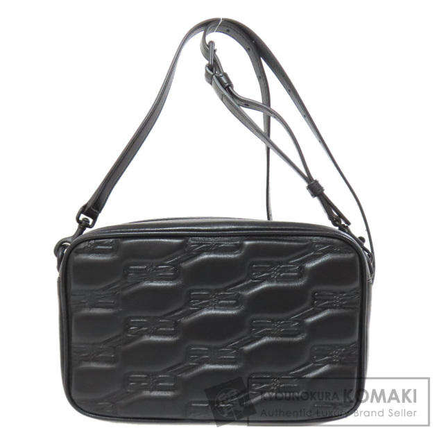 BALENCIAGA バレンシアガ　ワンショルダーバッグ　キャンバス　レザー バレンシアガ キャンバス レザー ロゴ ショルダーバッグ 黒