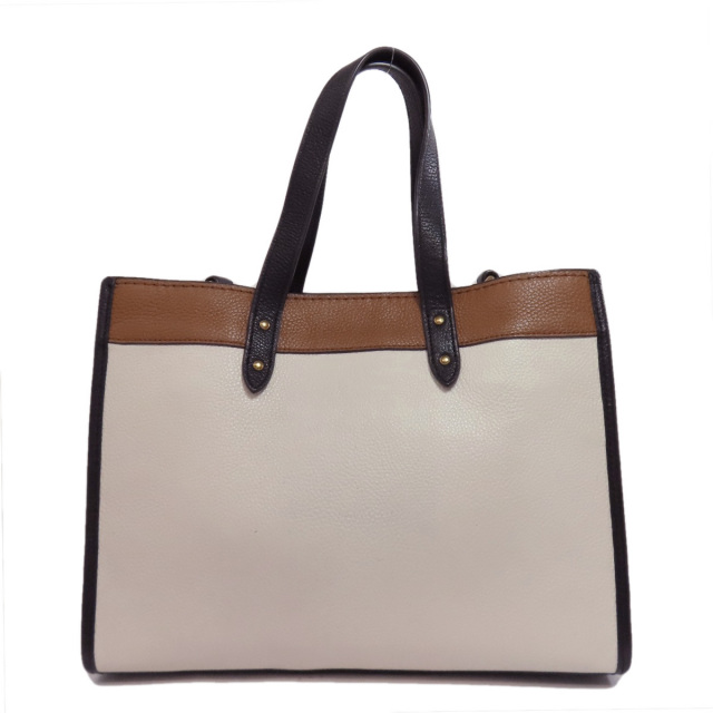 COACH コーチ レザー ハンドバッグ 外ポケット付き 上品カラー　a65 COACH】コーチ スムースカーフレザー シグネチャー 型押し ミニ