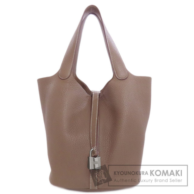 最高峰【HERMES】茶系 ピコタンMM エトゥープハンドバッグ HERMES エルメス ピコタンロックGM エトープ エトゥープ