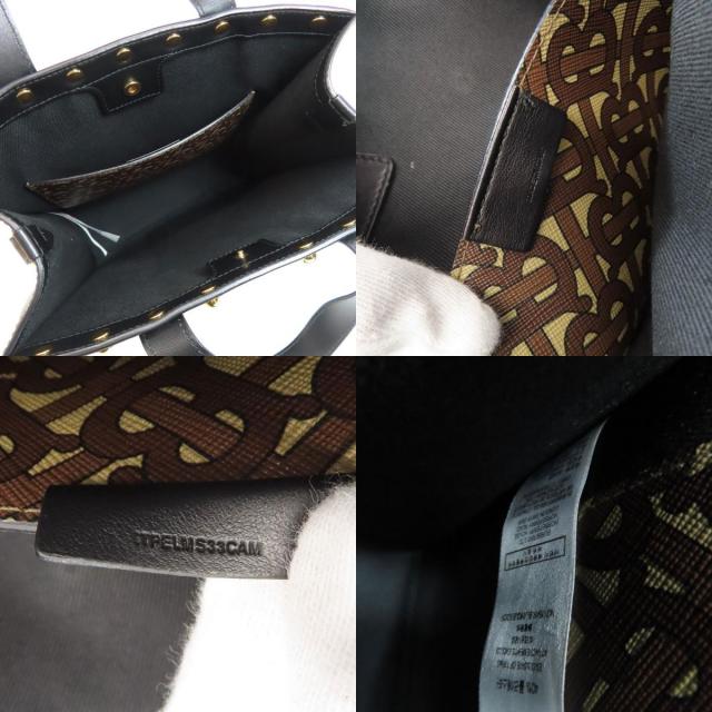 未使用級 Burberry 現行ボディバッグ レザー TBロゴ ブラック 現行＊バーバリー ボディバッグ モノグラム TBロゴ サークル