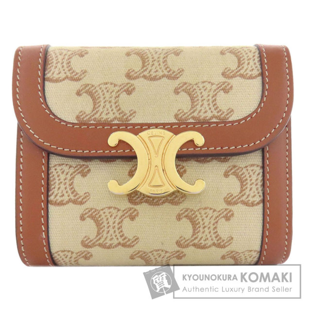 CELINE セリーヌ トリオンフ フラップ 二つ折り財布（小銭入れあり  