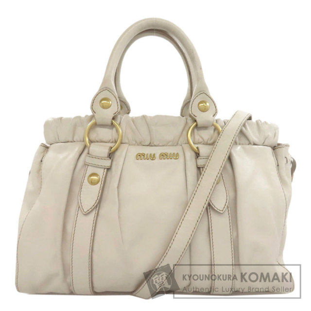 ❣️MIU MIU ギャザ〜2Way バック　超美品‼️ MIUMIU ミュウミュウ 2WAY トートバッグ レザー レディース