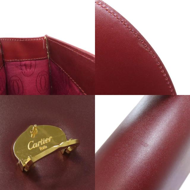 【美品】カルティエ　マルチェロ　ハンドバッグ　マストライン　パンチング　レザー CARTIER カルティエ マストライン ハンドバッグ レザー
