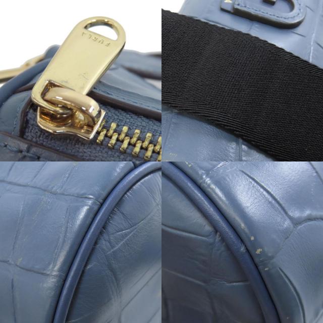 Furla フルラ 型押し ショルダーバッグ レザー レディース [中古