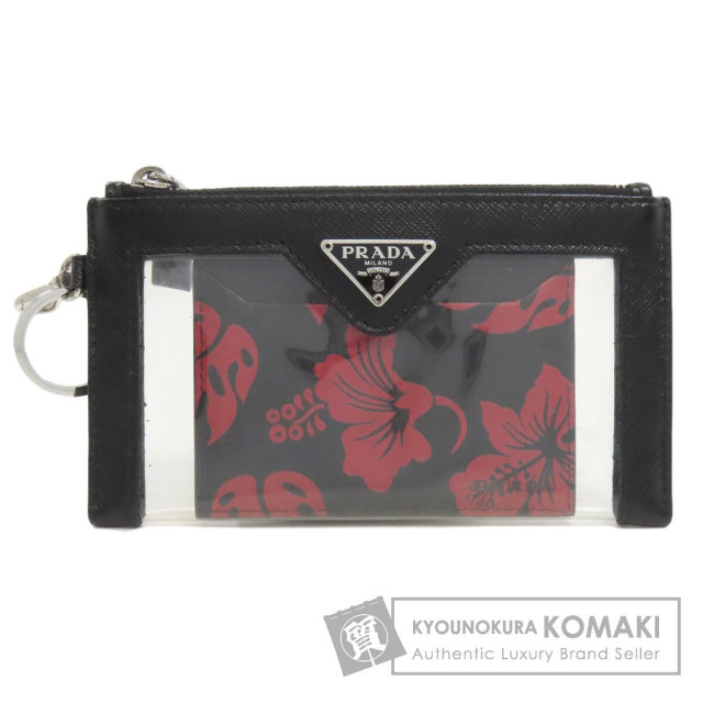 PRADA プラダ ロゴ金具 アクセサリーポーチ サフィアーノ/ビニール  