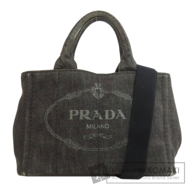 PRADA プラダ カナパミニ 2WAY トートバッグ デニム レディース