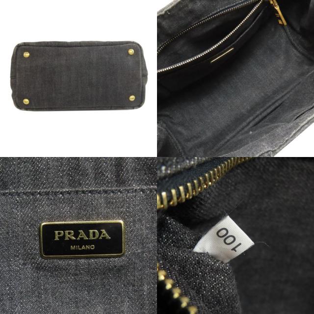 PRADA プラダ カナパミニ 2WAY トートバッグ デニム レディース