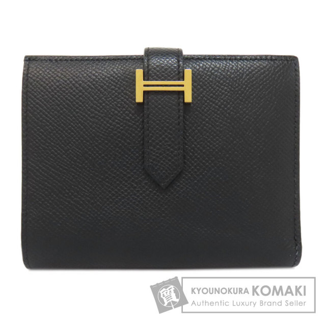 HERMES エルメス クリック12 コンパクト 二つ折り ミニ 財布 黒 HERMES エルメス クリック12 黒 ブラック ゴールド金具 二つ折り