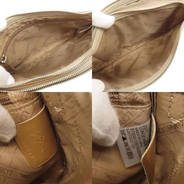 【美品】LONGCHAMP ロンシャン レザーショルダーバッグ ステッチデザイン 超美品 『 LONGCHAMP ロンシャン ステッチ ショルダーバッグ