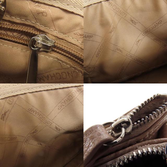 開店セール☆使用数日 美品 ロンシャン ミックスドレザー ロゴ チェーンバッグ LONGCHAMP ロンシャン クラッチバッグ リザード 型押し レザー