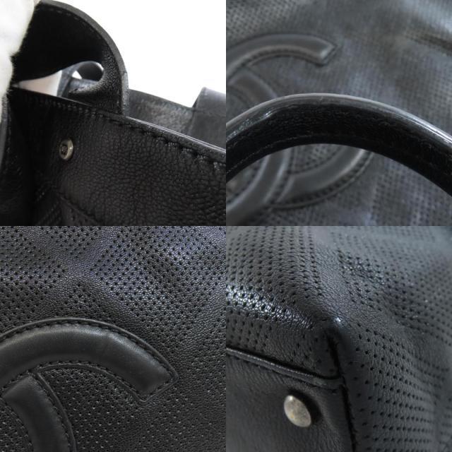 CHANEL シャネル ココマーク パンチング シルバー金具 トートバッグ