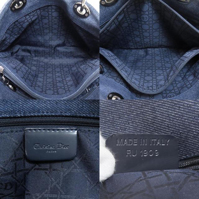 Dior デニム レザー ハンドバッグ Dior ディオール ハンドバッグ サドルバッグ ブルー ベージュ