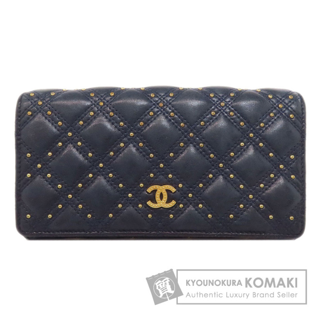 CHANEL シャネル スタッズ ココマーク ゴールド金具 長財布（小銭入れ  