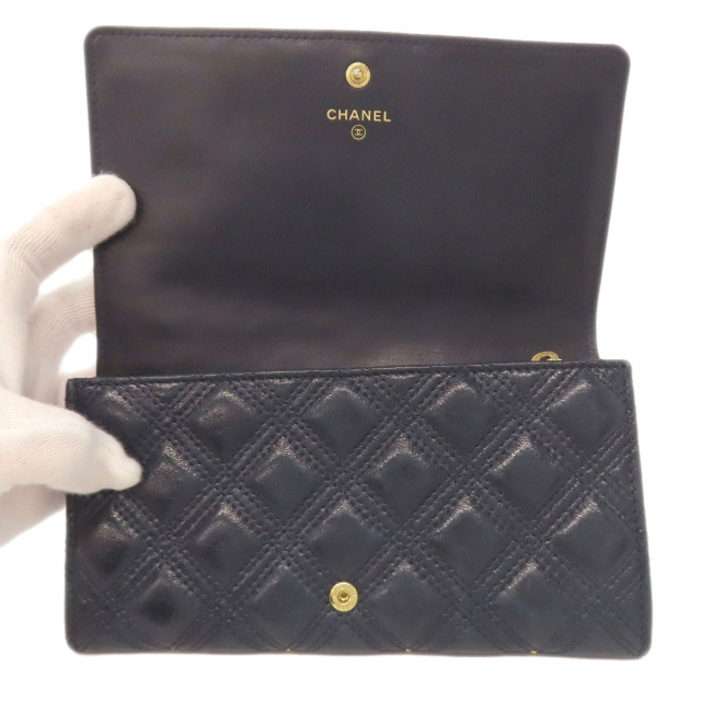 CHANEL シャネル スタッズ ココマーク ゴールド金具 長財布（小銭入れ  