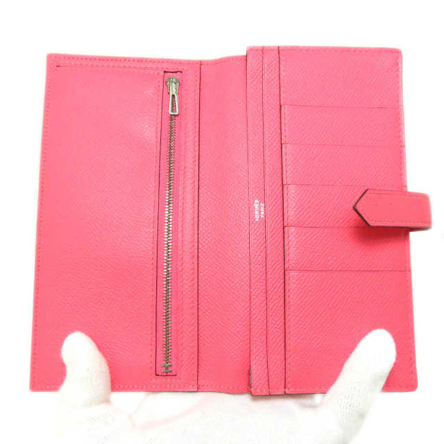 新品 HERMES ベアンスフレ　ローズリップスティック　シルバー ベアンスフレヴェルソ | 長財布 | シェーブル | 中古A品