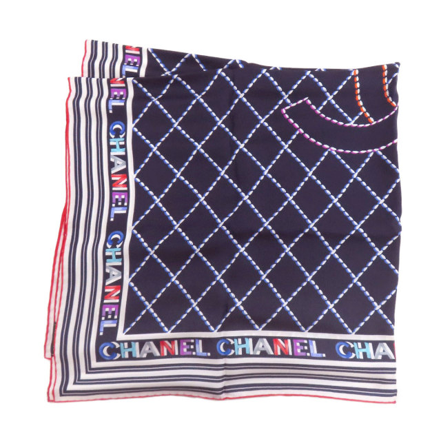 モノグラム♪【 CHANEL 】スカーフ シルク♡ CHANEL(シャネル) / スカーフ/シルク/BLK/レディース// | 中古品