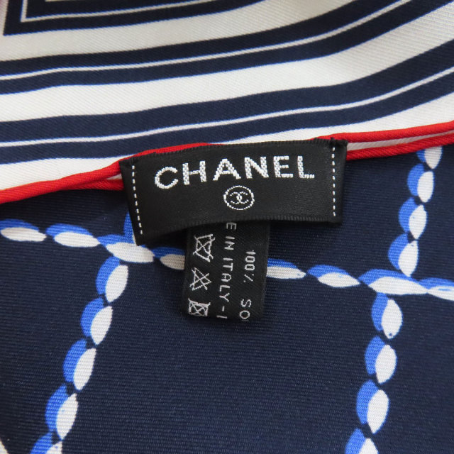 CHANEL ロゴ入り スカーフ 約97cm x 97cm CHANEL シャネル ロゴ スカーフ シルク レディース ブランド京の