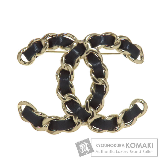 CHANEL シャネル ココマーク ブローチ 金属製/レザー レディース