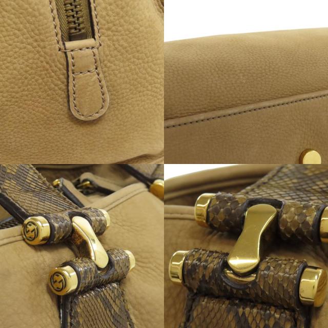 GUCCI グッチ 323657 ヌバック ハンドバッグ カーフ/パイソン
