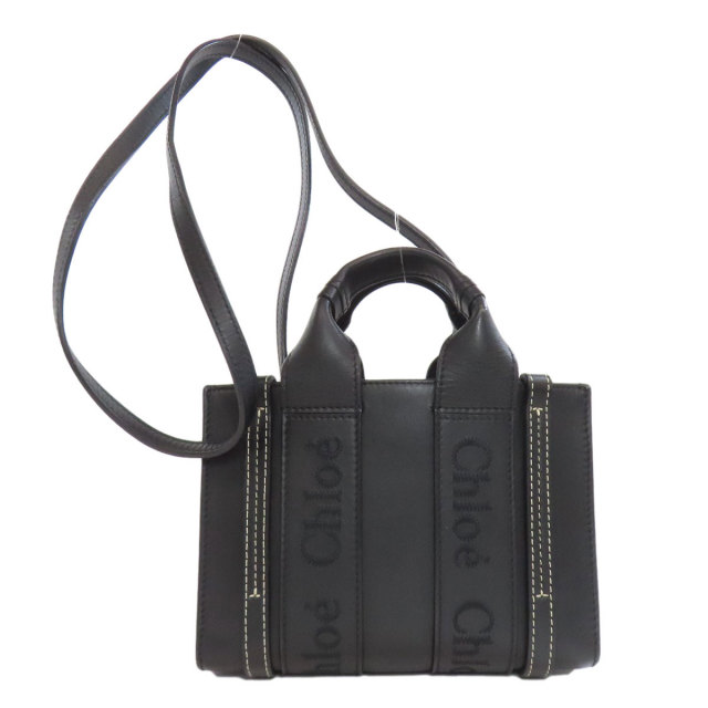 CHLOE クロエ ウッディ ミニ 2WAY ショルダーバッグ カーフ レディース