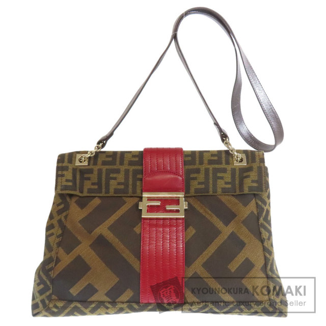 【限定価格早いもの勝ちです】『FENDIフェンディ』【ズッカ柄キャンパス】 FENDI フェンディ ズッカ柄 ショルダーバッグ キャンバス