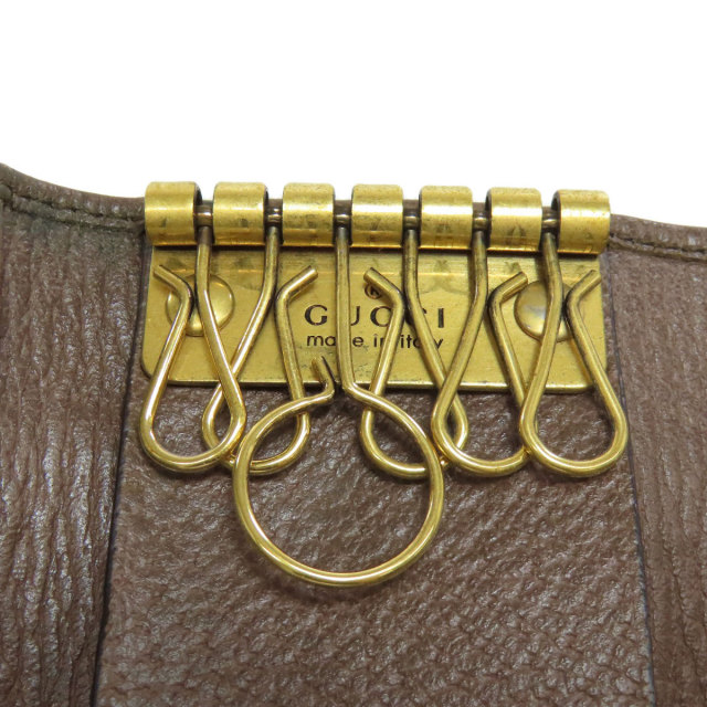 ☆開店セール☆新品未使用 美品 グッチ ボックスカーフレザー ロゴ キーケース② GUCCI グッチ 150402 マイクロGG アウトレット キーケース
