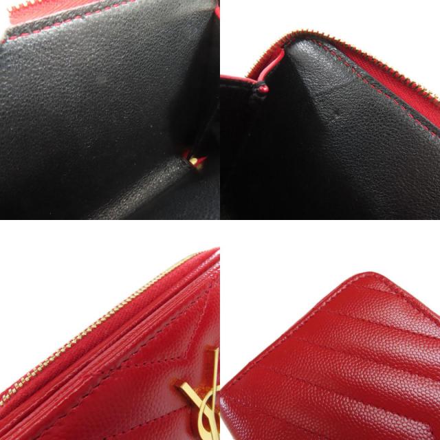 YVES SAINT LAURENT イヴ・サンローラン Vステッチ 二つ折り財布（小銭  