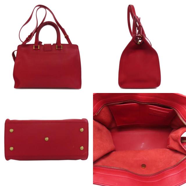 SAINT LAURENT 赤 スカーフ付きハンドバッグ SAINT LAURENT 赤 スカーフ付きハンドバッグ SAINT LAURENT 赤