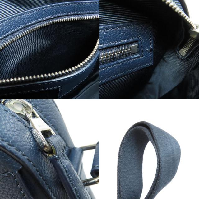 【りいさ】ダンヒル Dunhill ショルダーバッグ レザー ネイビー Dunhill ダンヒル ロゴ ショルダーバッグ レザー レディース