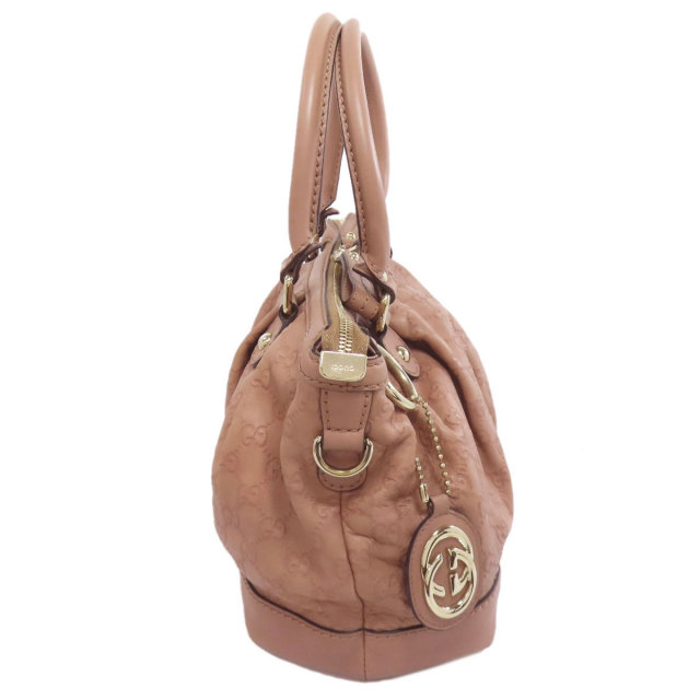 GUCCI グッチ 2way ハンドバッグ スーキーシマレザー GG ブラウン