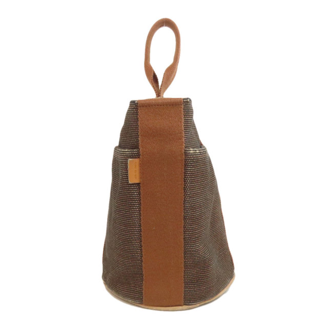 超美品 HERMES エルメス サクソーPM キャンバス レザー ハンド バッグ HERMES エルメス ハンドバック サクソーPM ブラウン キャンバス【472