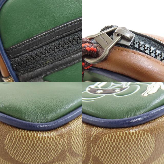コーチ COACH C0821  ミッキーコラボ  ショルダーバッグ レザー レディース  中古 COACH コーチ C0821 ミッキーコラボ ショルダーバッグ レザー/PVC