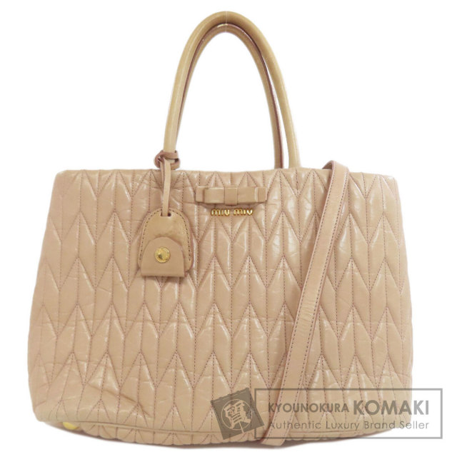 ✨美品　リボン✨miu miu ミュウミュウ　ハンドバッグ　2WAY miumiu（ミュウミュウ）ハンドバッグブラックサイドリボン2way