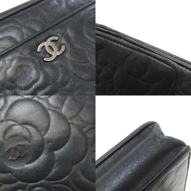 CHANEL シャネル チェーンウォレット カメリア シルバー金具 長