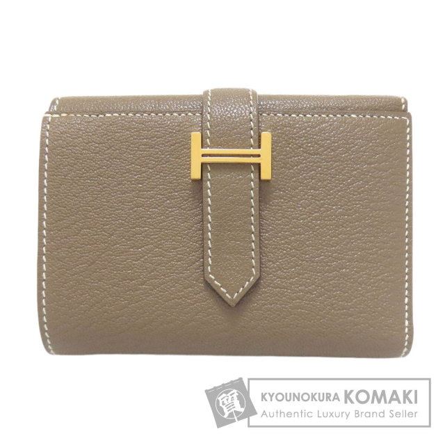 HERMES エルメス ベアン コンビネ エトープ ゴールド金具 二つ折り財布  