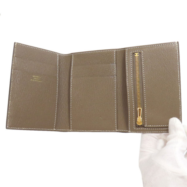 エルメス 二つ折り財布（小銭入れあり） ベアン コンビネ エトープ ゴールド金具