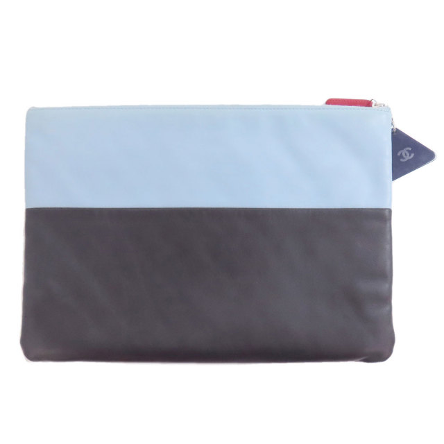 CHANEL シャネル ココマーク バイカラー クラッチバッグ レザー