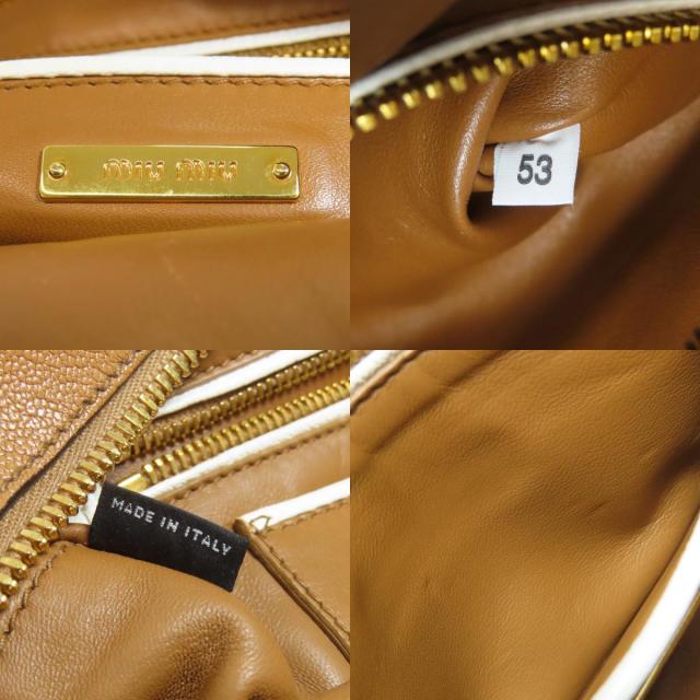 ミュウミュウ様 MIUMIU (ミュウミュウ) マテラッセレザー メタルロゴ 二つ折り