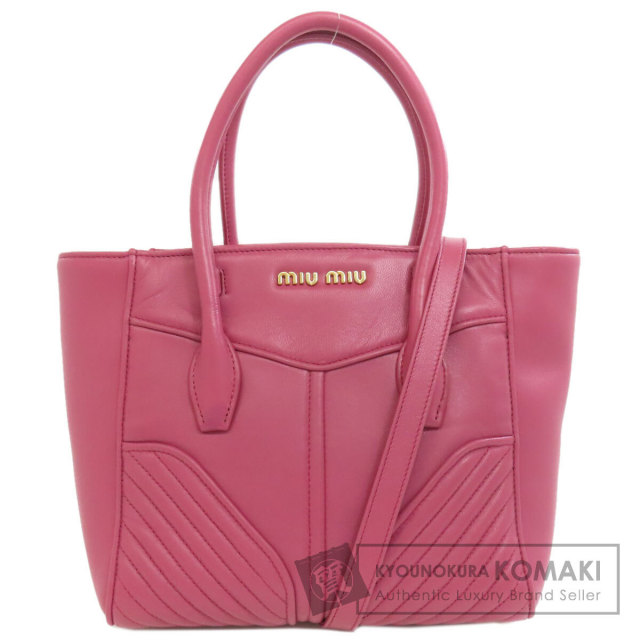 美品 miu miu ミュウミュウ サイドリボン マテラッセ ハンドバッグ miu ミュウミュウ （MIUMIU） サイドリボン ヴィッテロ ラックス