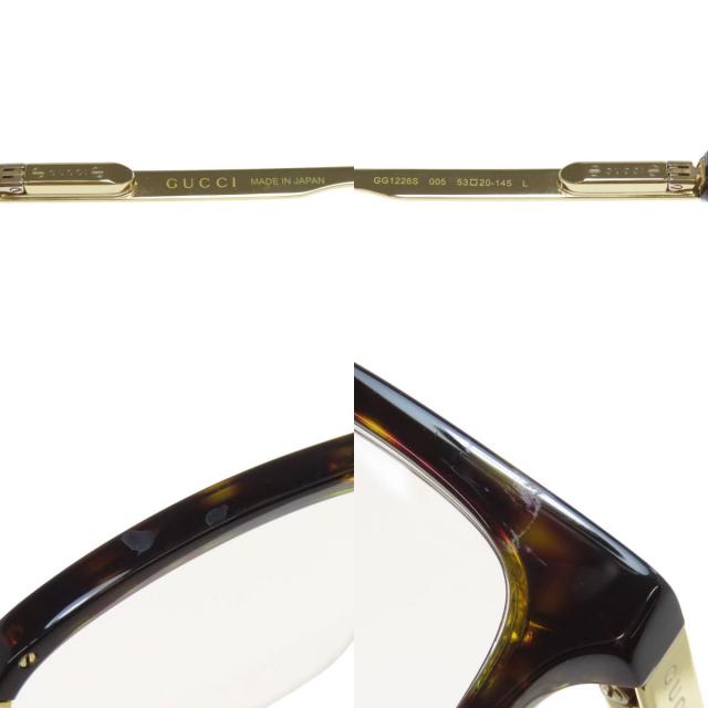 GUCCI グッチ　サングラス　中古品　ブラック　ゴールドロゴ GUCCI グッチ ロゴ サングラス プラスチック/金属製 レディース