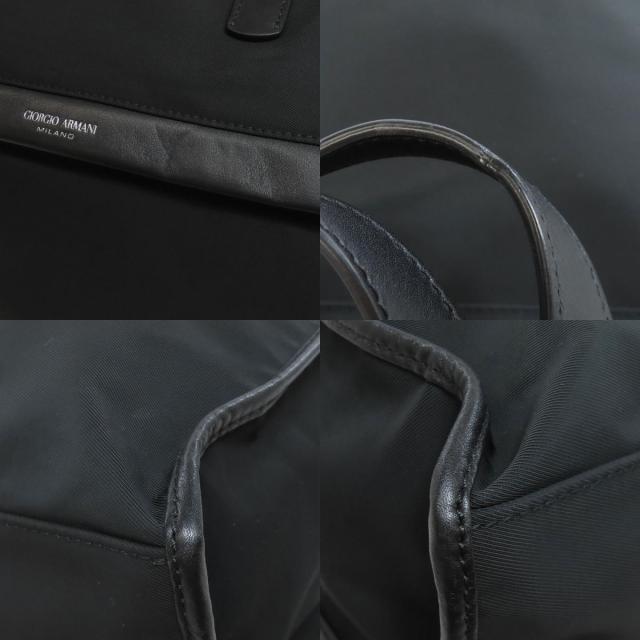 ジョルジオアルマーニ ビジネスバッグ レザー ナイロン ブラック ロゴ刻印 Giorgio Armani ジョルジオ・アルマーニ ロゴ トートバッグ