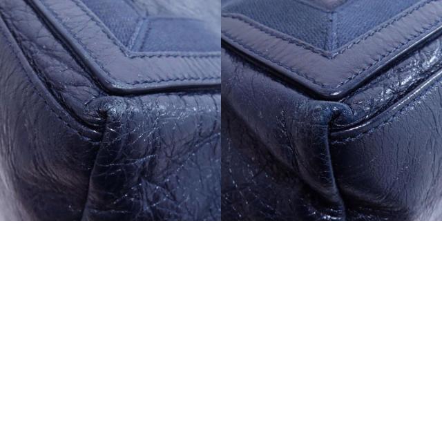 バレンシアガ ハンドバッグ ネイビーカバス