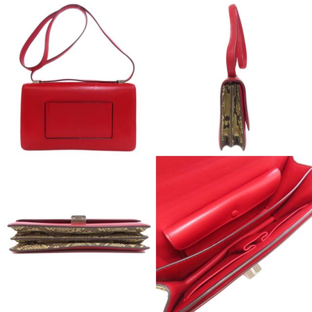 CELINE セリーヌ パイソン ショルダーバッグ レザー パイソン レディース [中古] CELINE - セリーヌ CELINE パイソン レザー ショルダーバッグ【中古