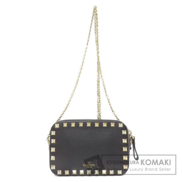 ヴァレンティノスタッズバック最終価格❣️ ヴァレンティノ ショルダーバッグ スタッズサイン ブラック