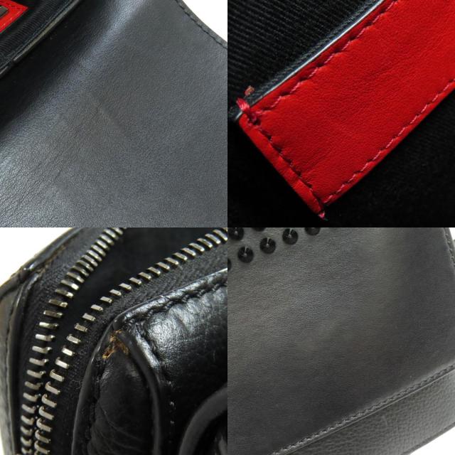 ✨美品✨ルブタン ショルダーバッグ レザー スタッズ 多収納 黒 リポーター Christian Louboutin クリスチャンルブタン ベンチ リポーター