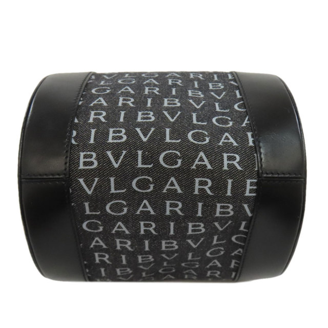 BVLGARI ブルガリ ドラムバッグ ロゴマニア ハンドバッグ キャンバス