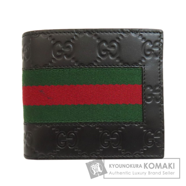 グッチ 二つ折り財布（小銭入れあり） GGシグネチャー シマ シェリーライン